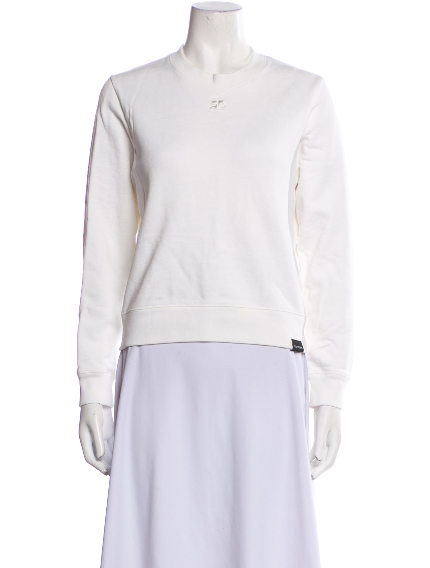 Courrèges Mock Neck Long Sleeve Sweatshirt