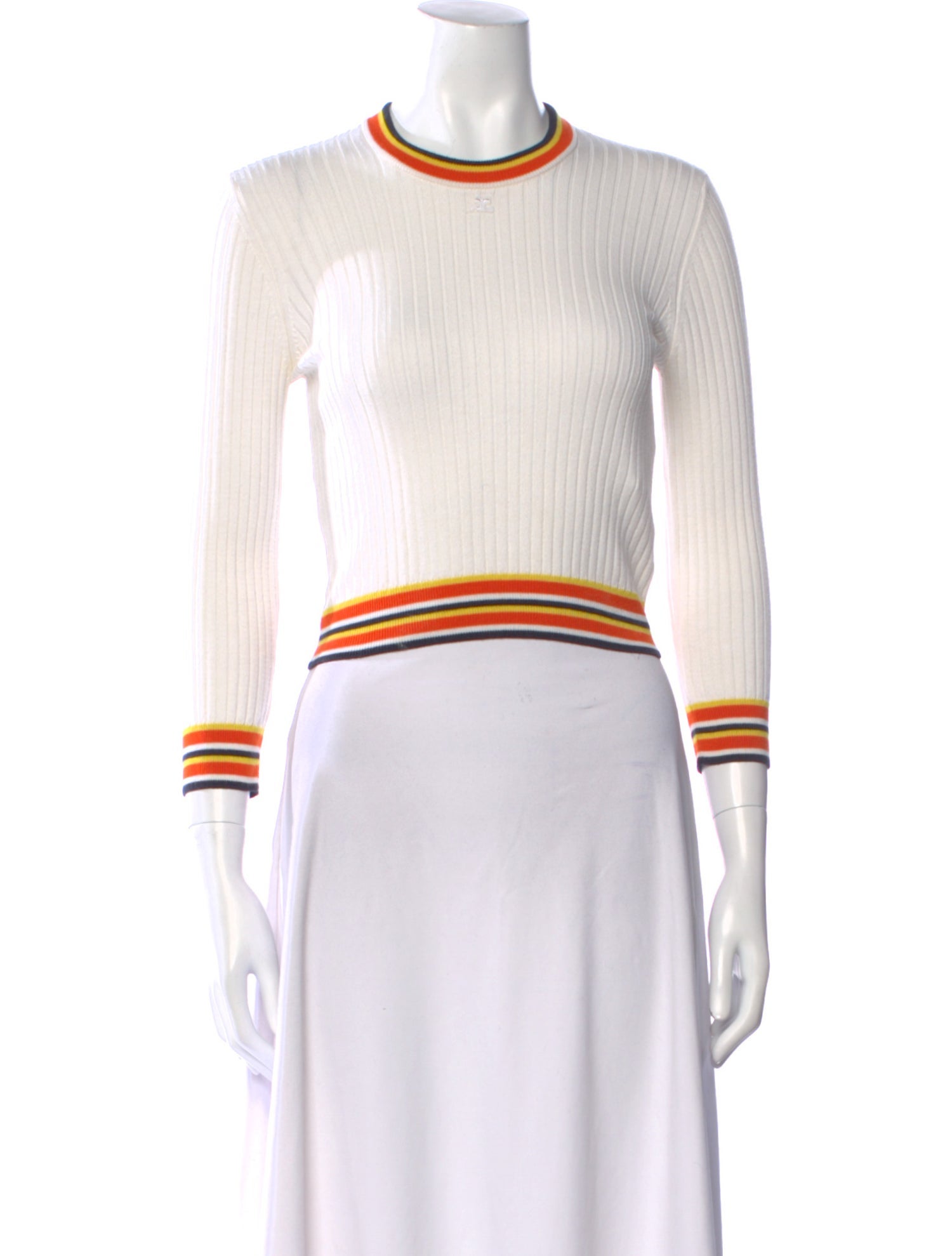 Courrèges Striped Crew Neck Sweater