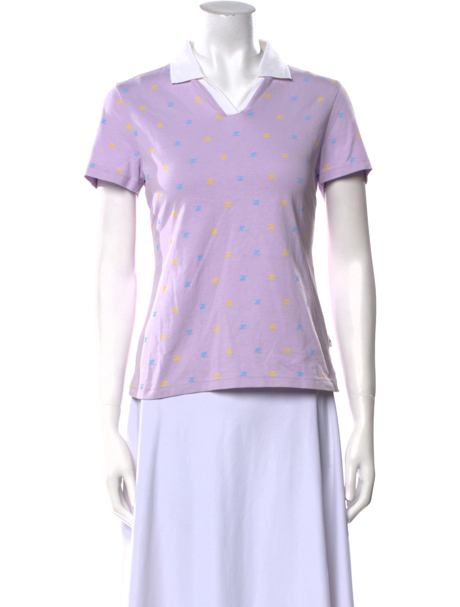 Courrèges Printed Short Sleeve Polo