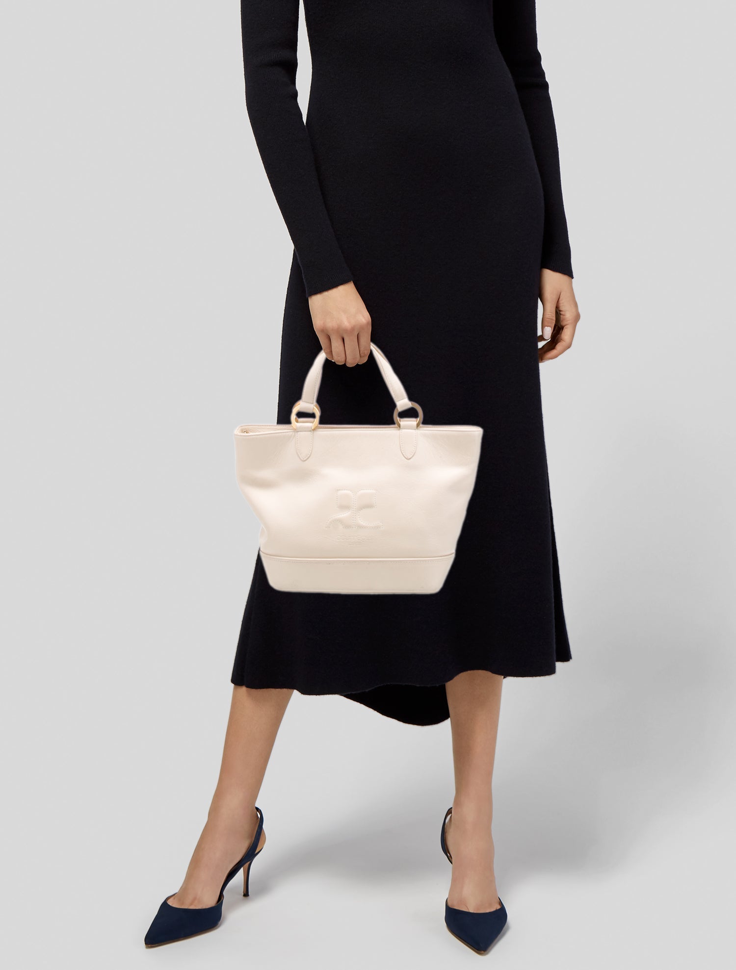 Courrèges Leather Top Handle Bag