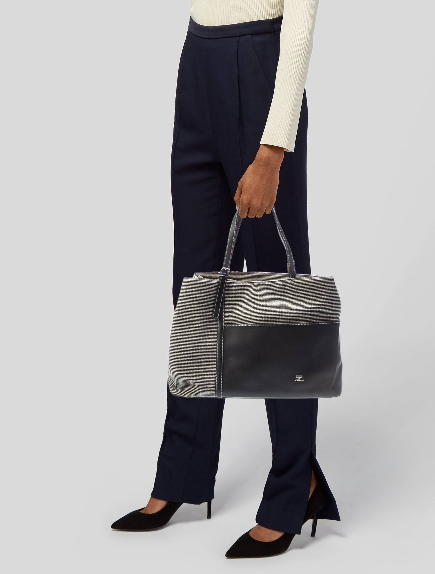 Courrèges Leather Top Handle Bag