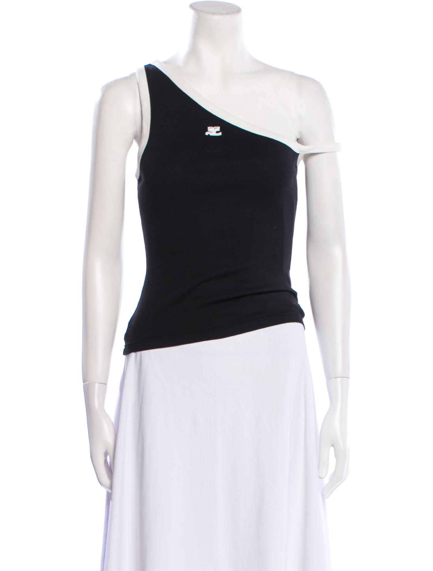 Courrèges One-Shoulder Sleeveless Crop Top