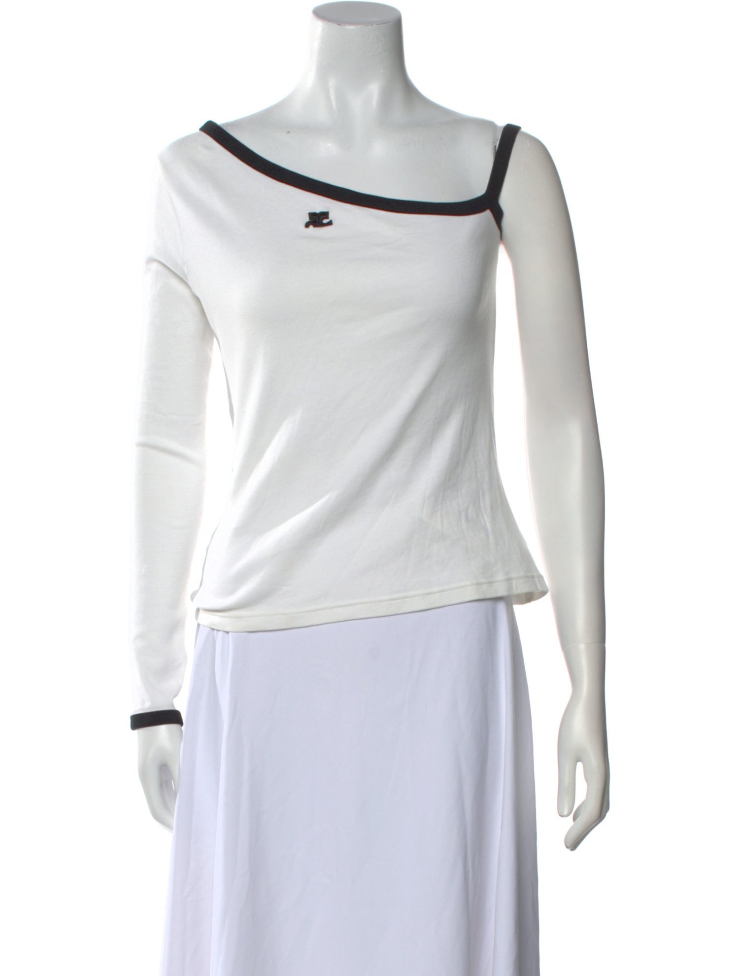 トップス Vintage courreges top Courreges-Blue-Polyamide-Top-