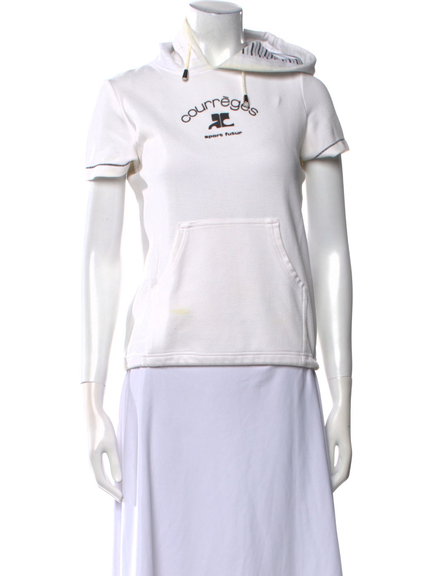 Courrèges Graphic Print Mock Neck T-Shirt