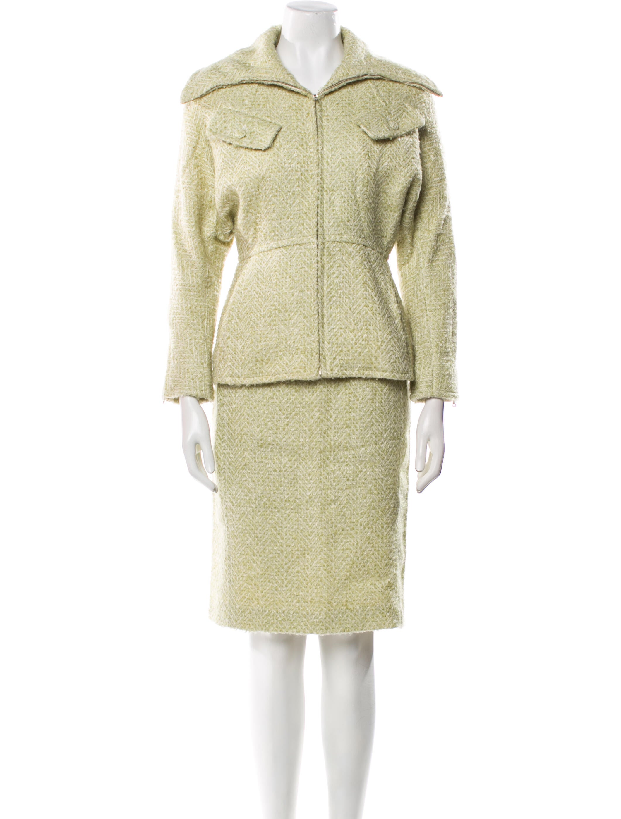 Courrèges Tweed Pattern Skirt Suit