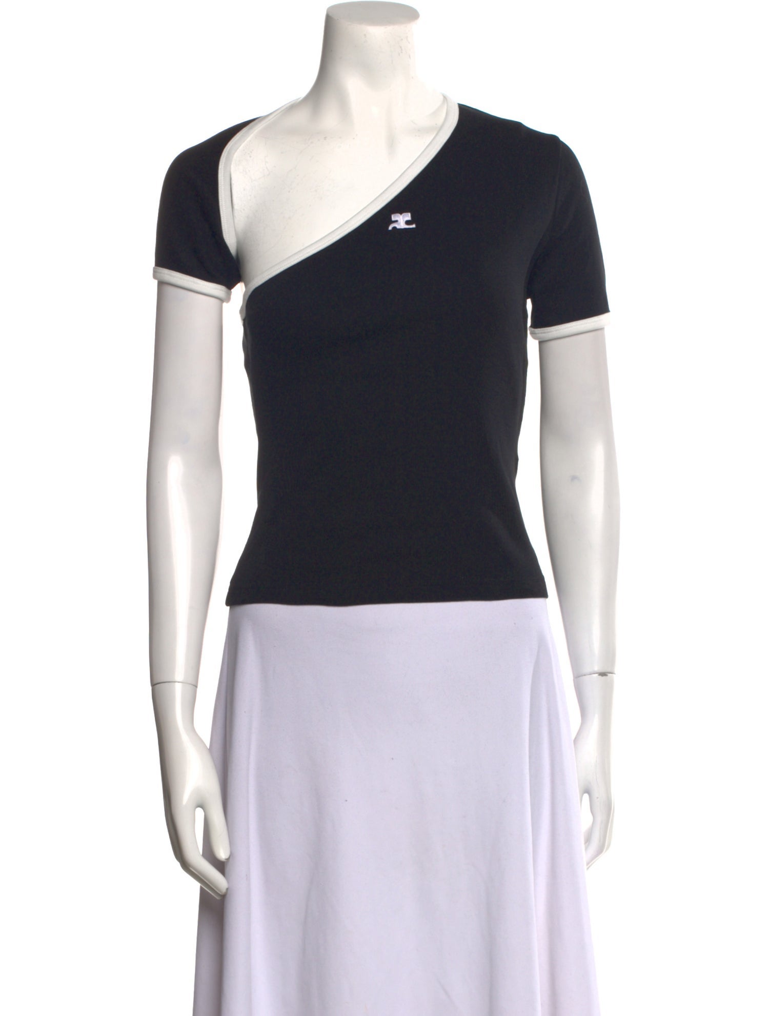 Courrèges Asymmetrical Short Sleeve T-Shirt w/ Tags