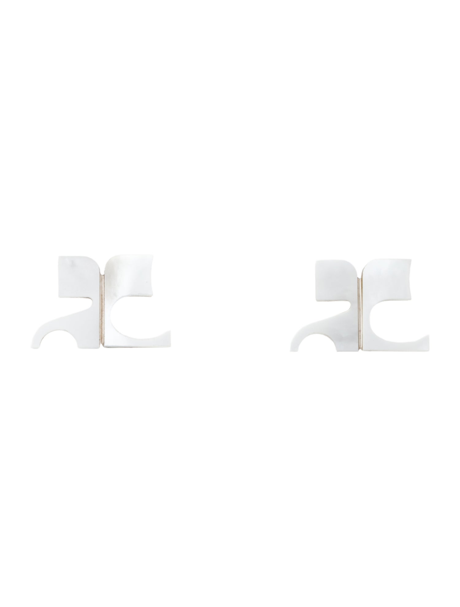 Courrèges Mother Of Pearl Stud Earrings