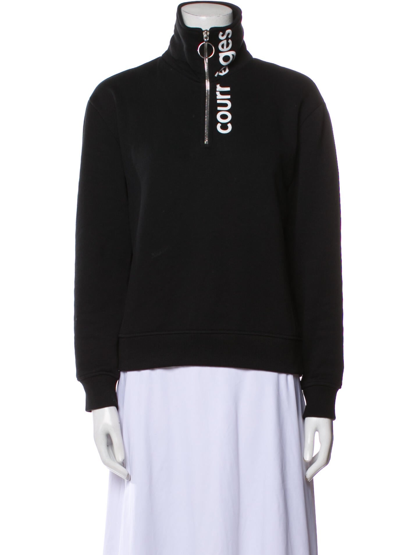 Courrèges Mock Neck Long Sleeve Sweatshirt