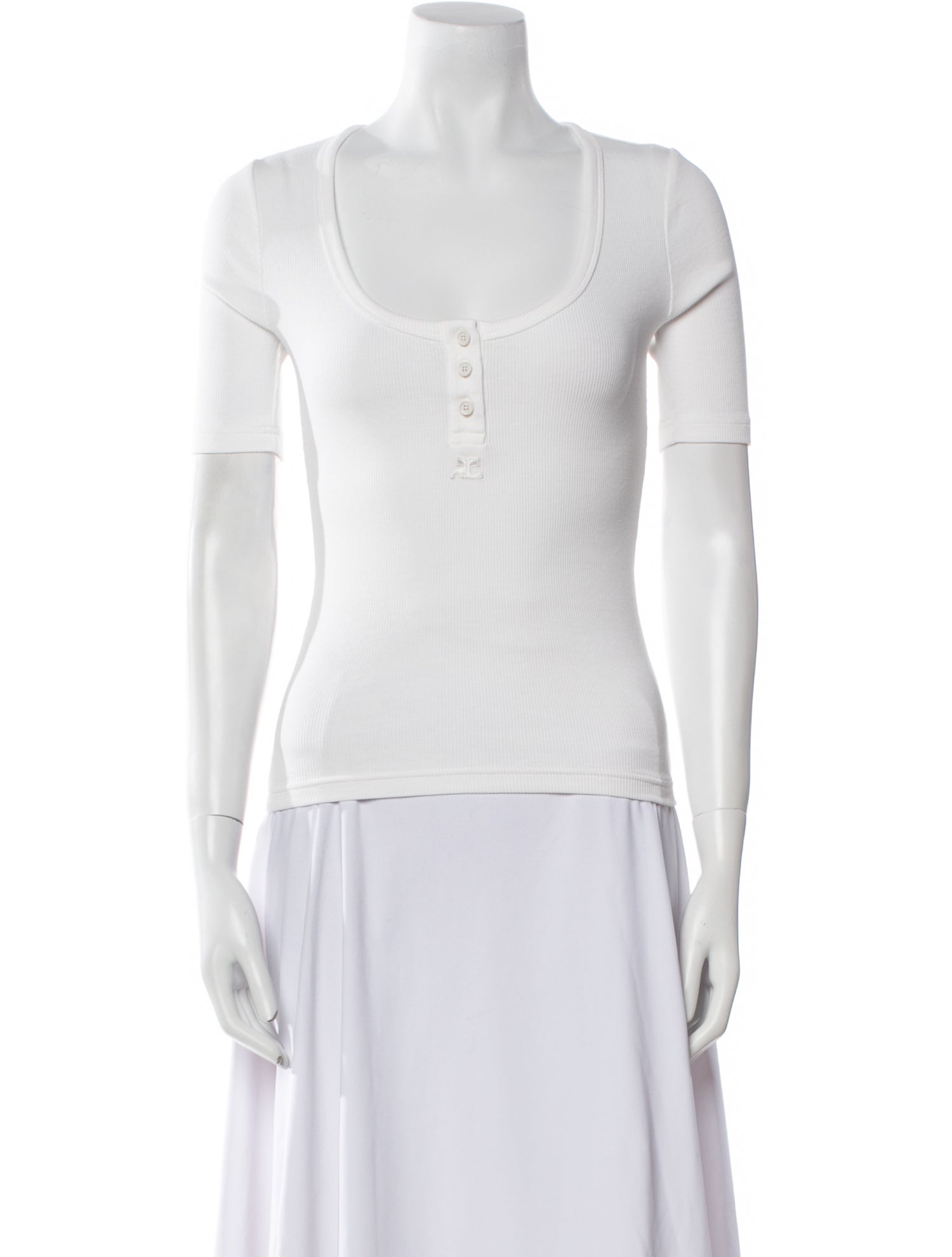 Courrèges Scoop Neck Short Sleeve Top