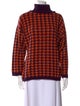 Courrèges Houndstooth Print Turtleneck Sweater