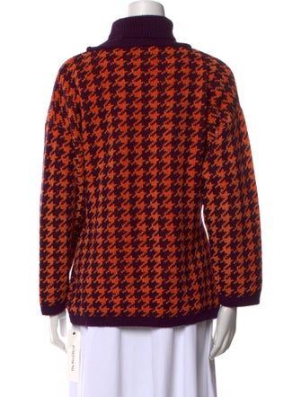 Courrèges Houndstooth Print Turtleneck Sweater