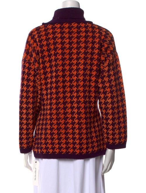 Courrèges Houndstooth Print Turtleneck Sweater