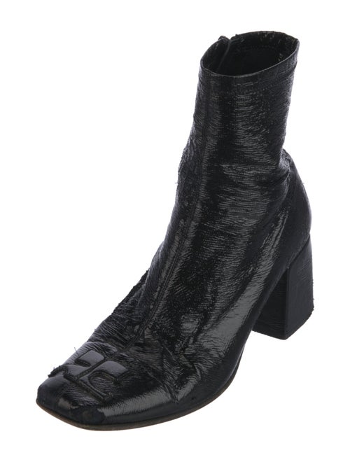 Courrèges Patent Leather Embroidered Accent Boots