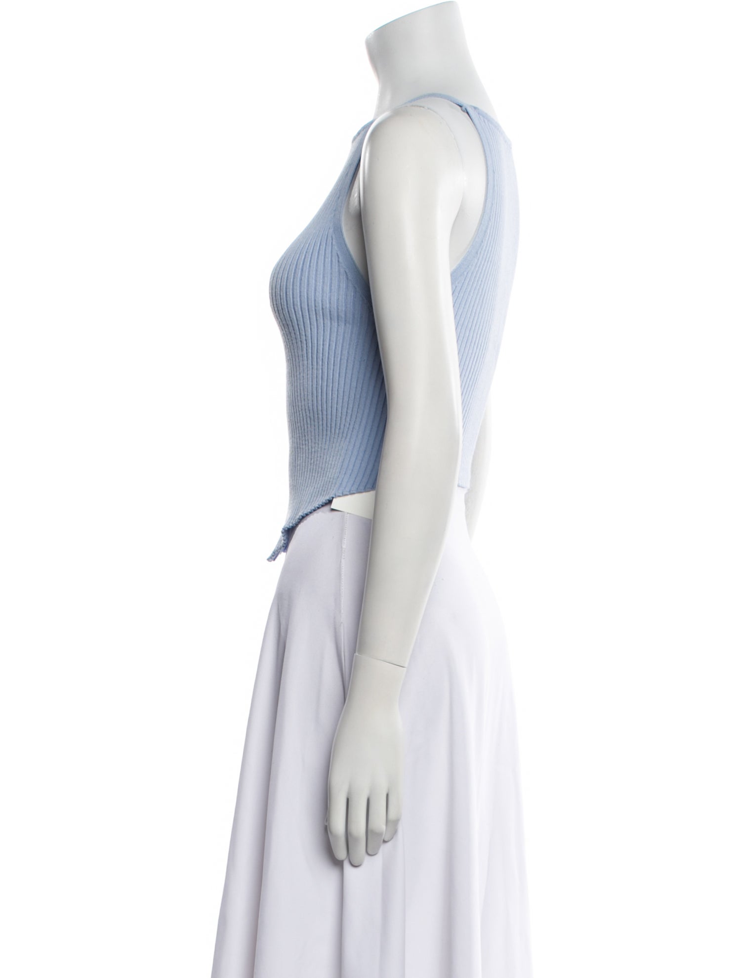 Courrèges Square Neckline Sleeveless Crop Top