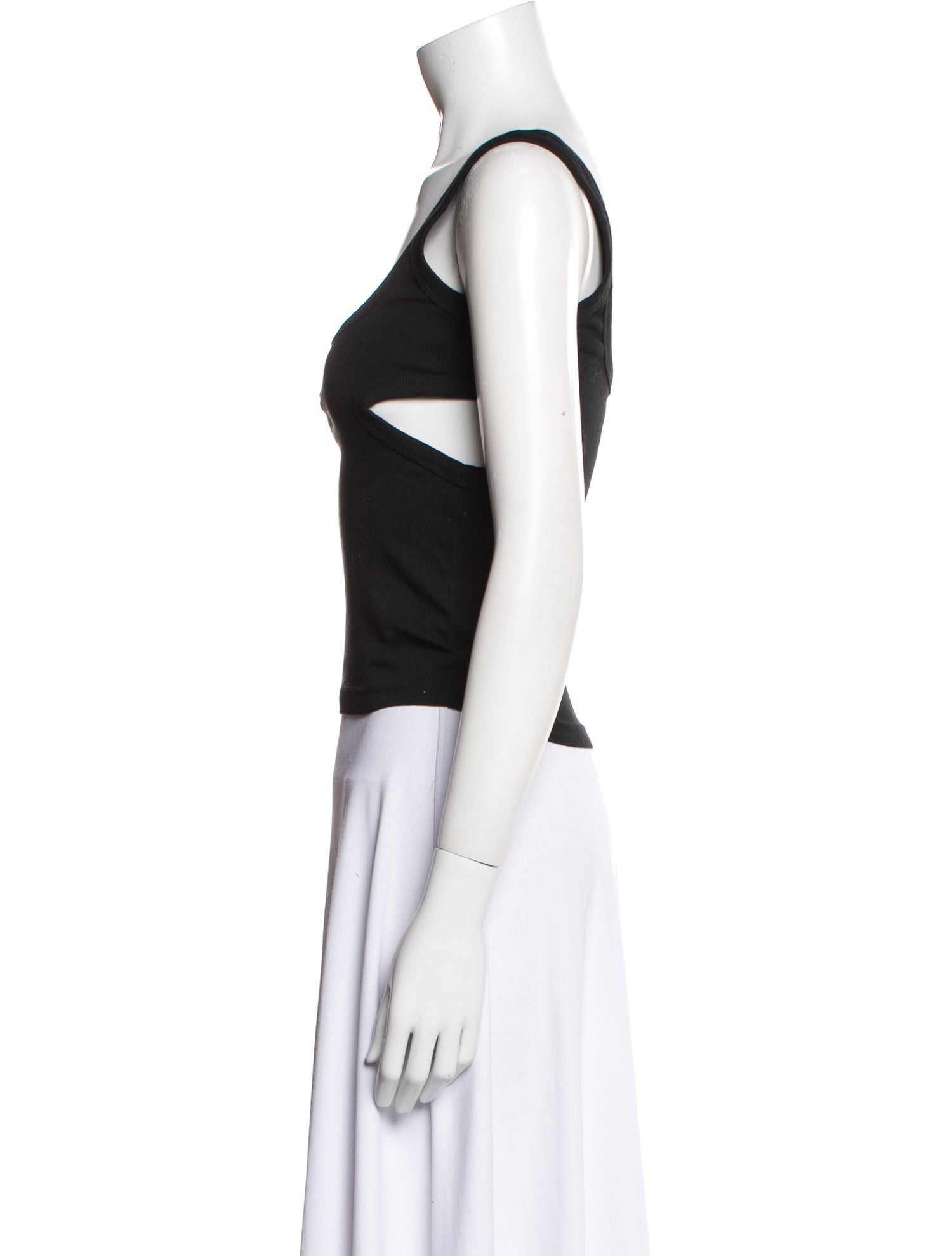 Courrèges Square Neckline Sleeveless Crop Top