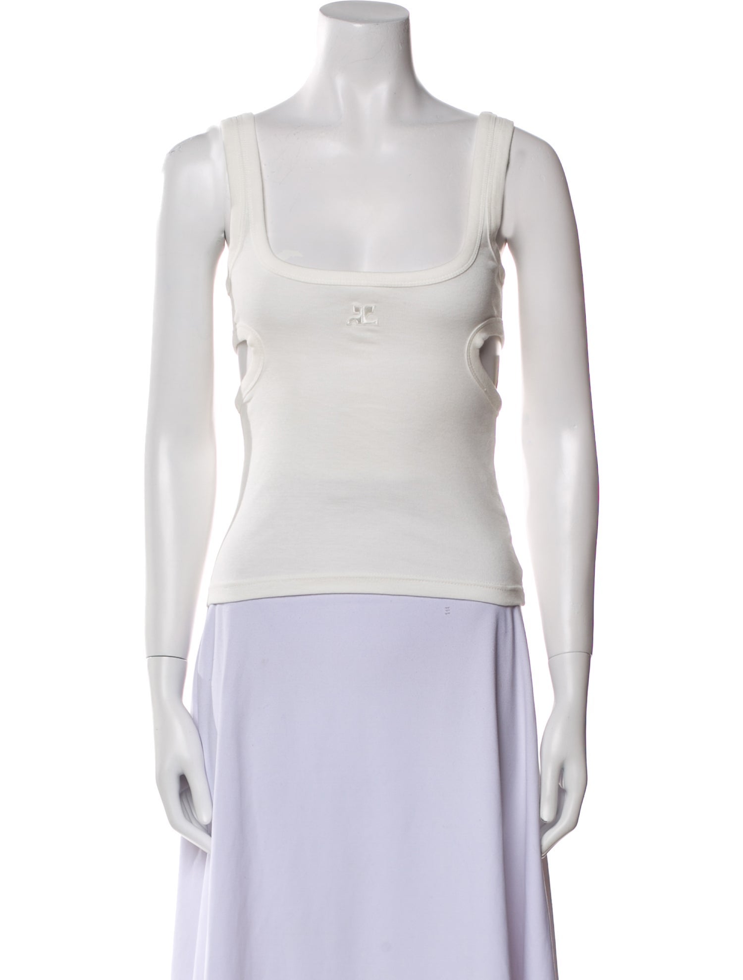Courrèges Square Neckline Sleeveless Top