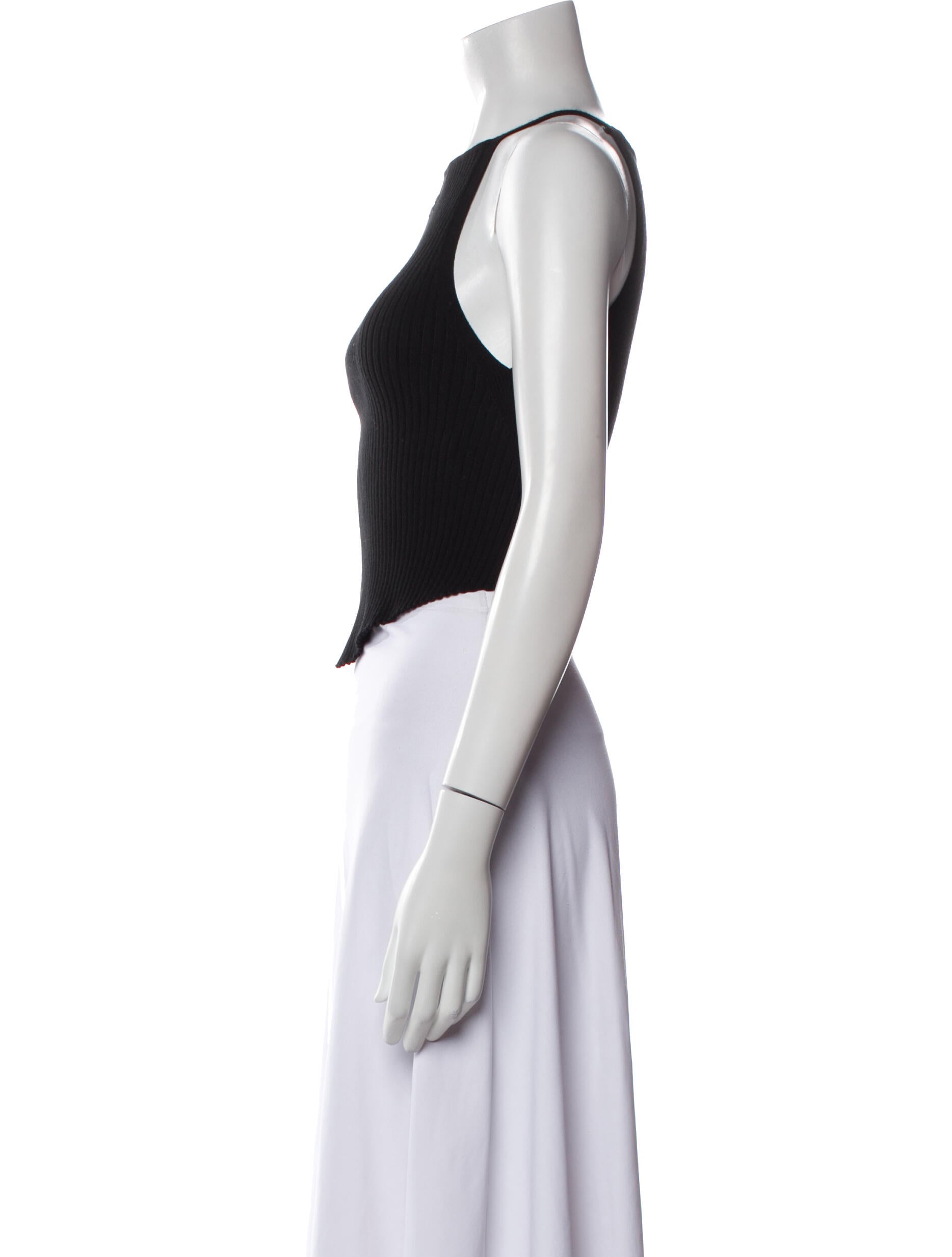 Courrèges Square Neckline Sleeveless Crop Top