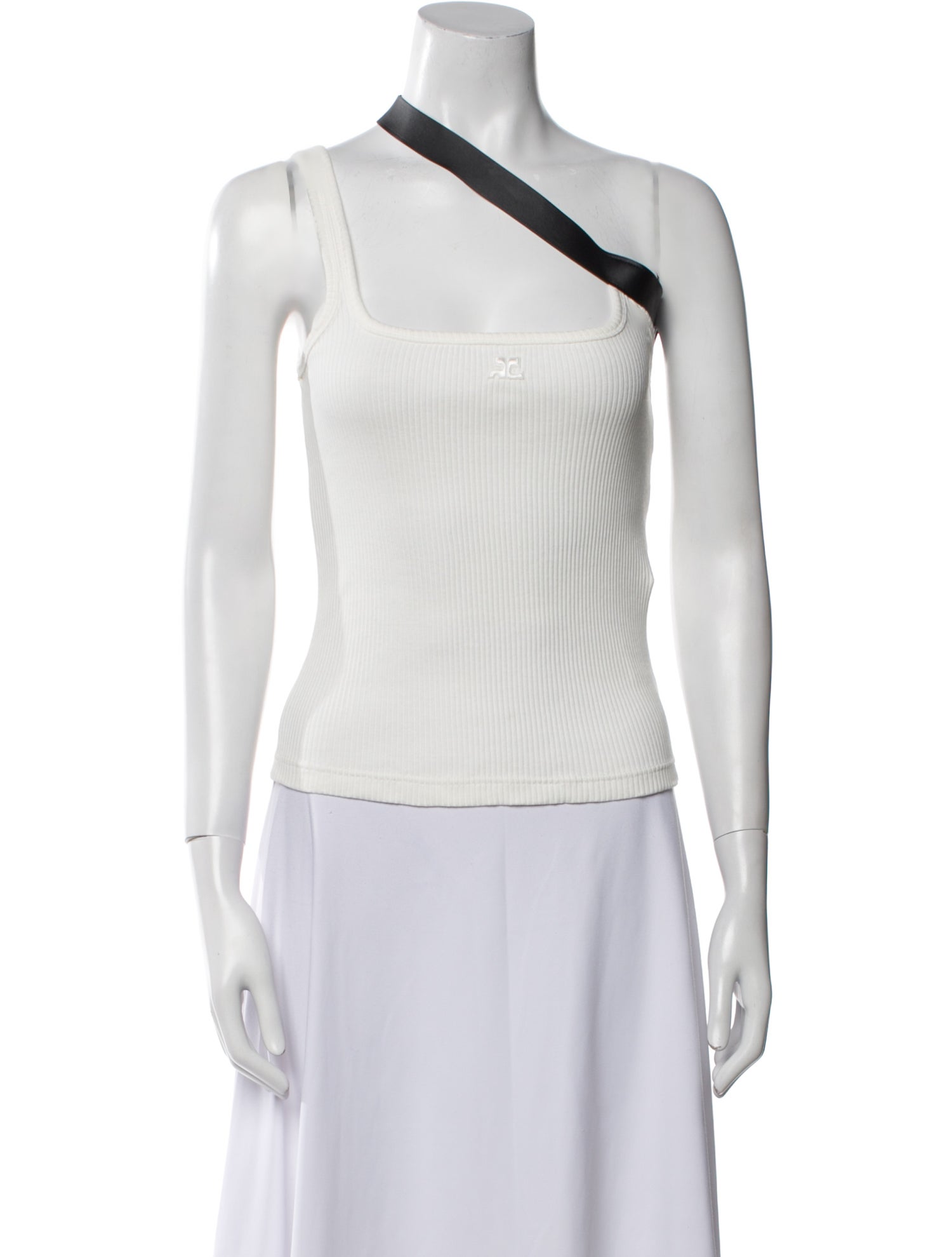Courrèges One-Shoulder Sleeveless Crop Top