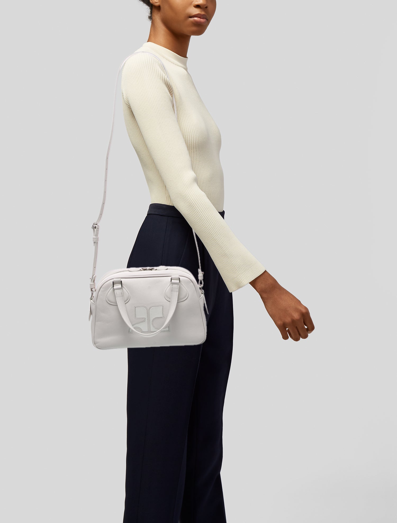 Courrèges Leather Top Handle Bag
