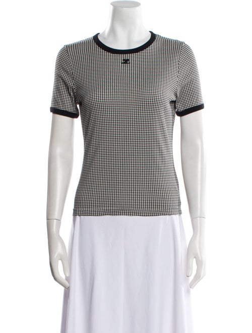 Courrèges Houndstooth Print Crew Neck T-Shirt