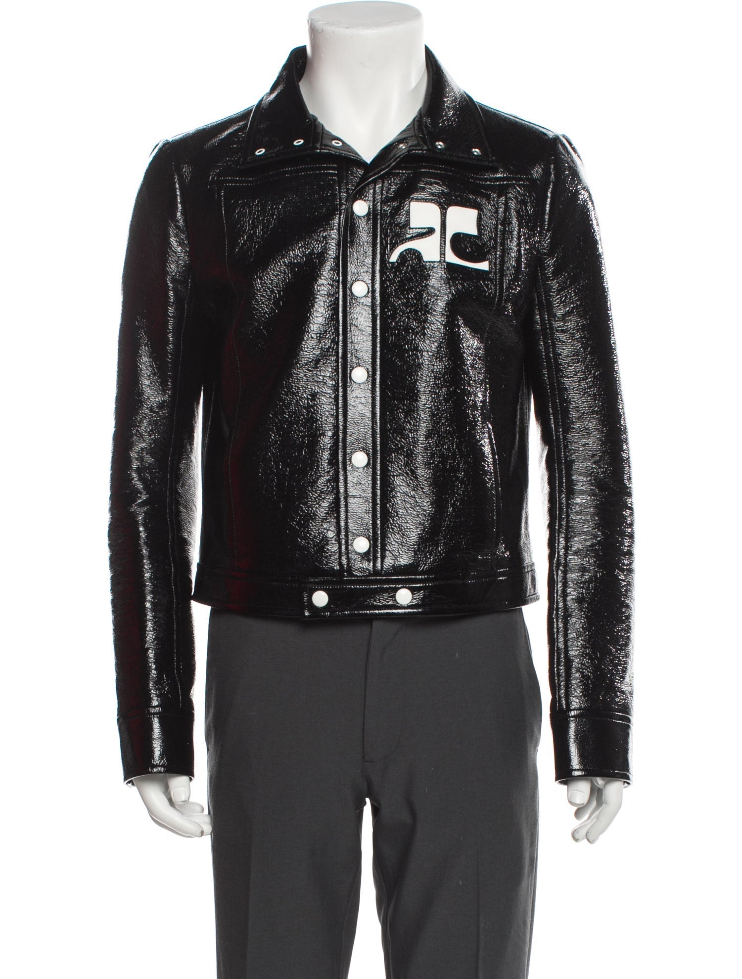 Courrèges Graphic Print Moto Jacket