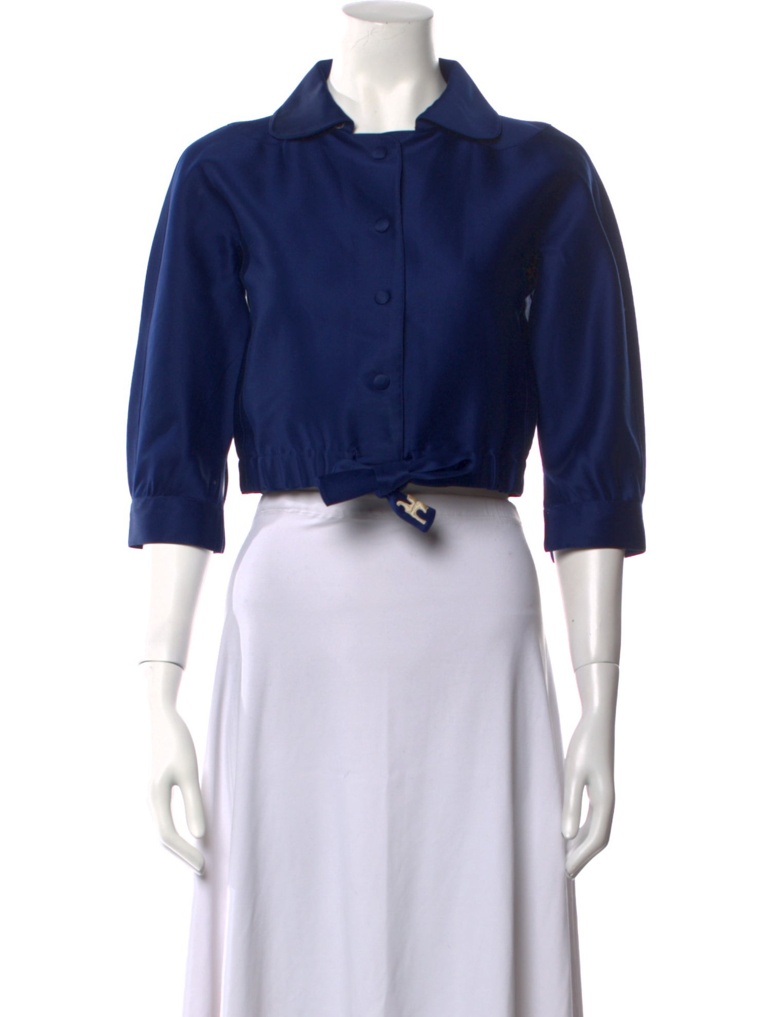 Courrèges Three-Quarter Sleeve Crop Top