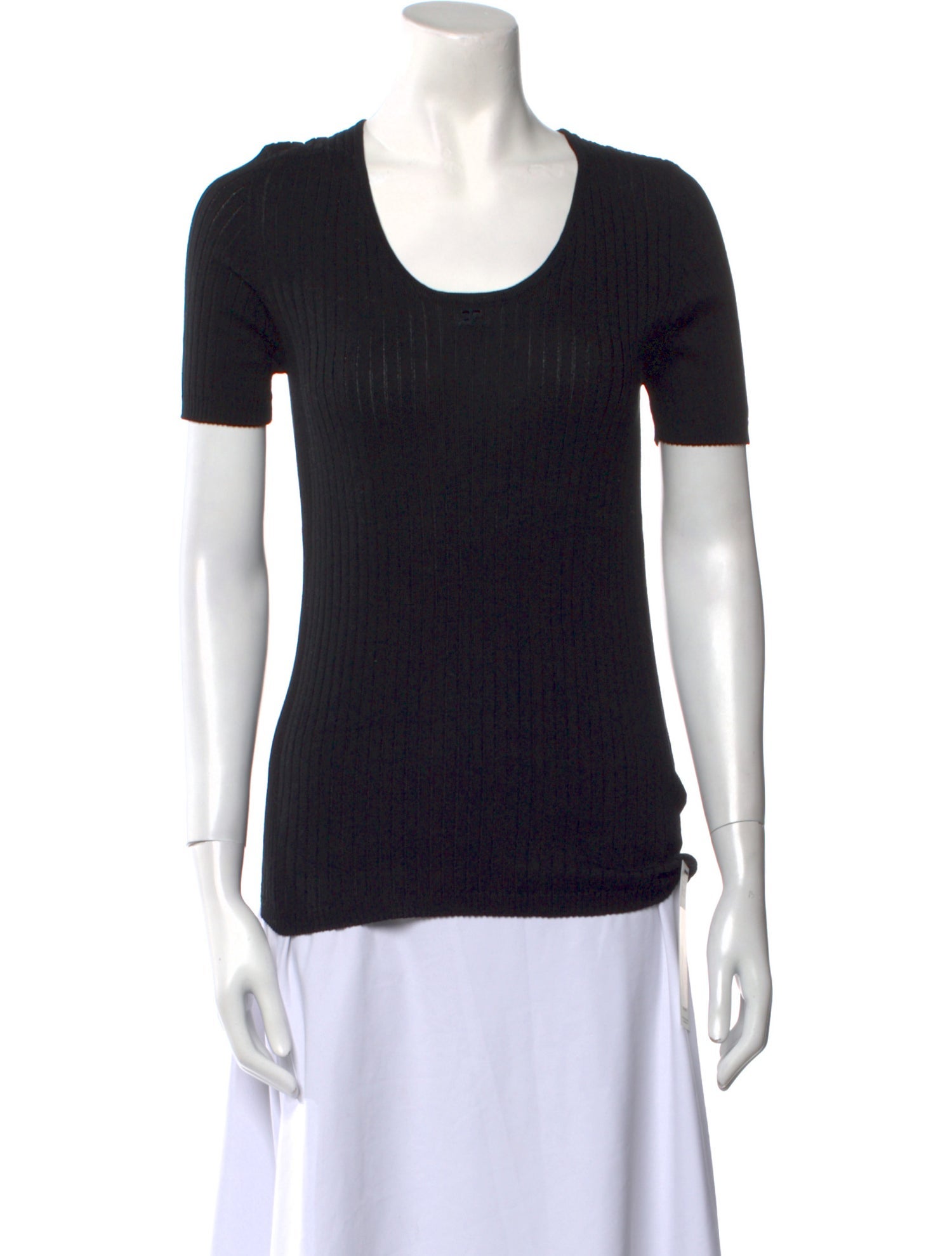 Courrèges Scoop Neck Short Sleeve T-Shirt