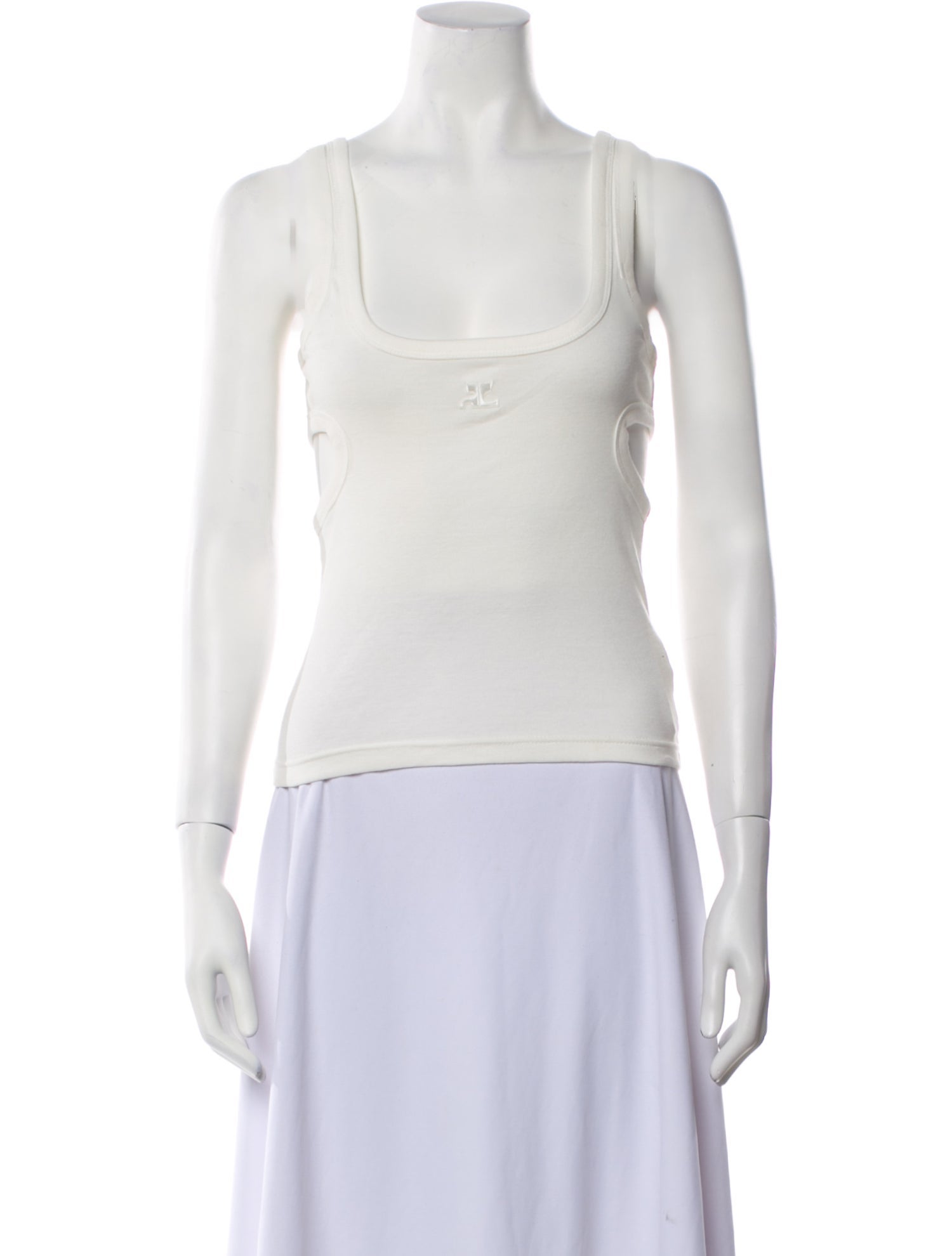 Courrèges Square Neckline Sleeveless Top