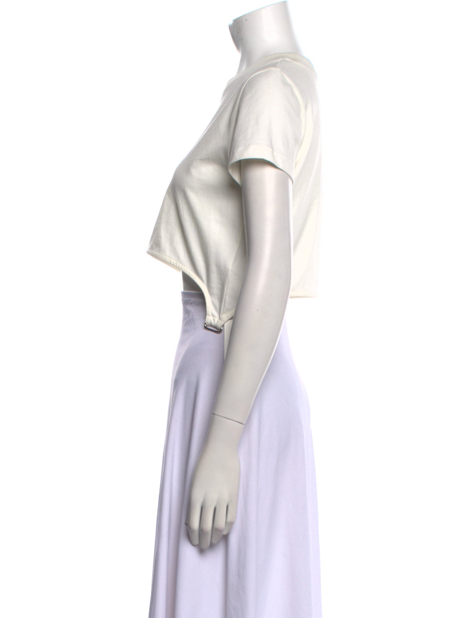 Courrèges Graphic Print Crew Neck Crop Top