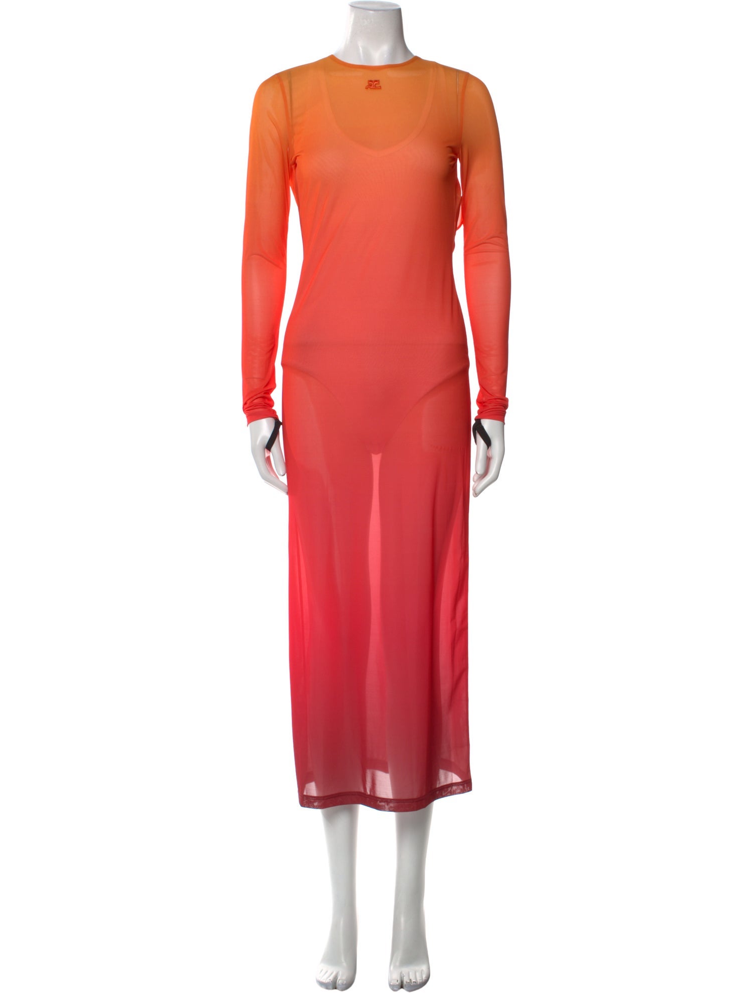 Courrèges Crew Neck Long Dress
