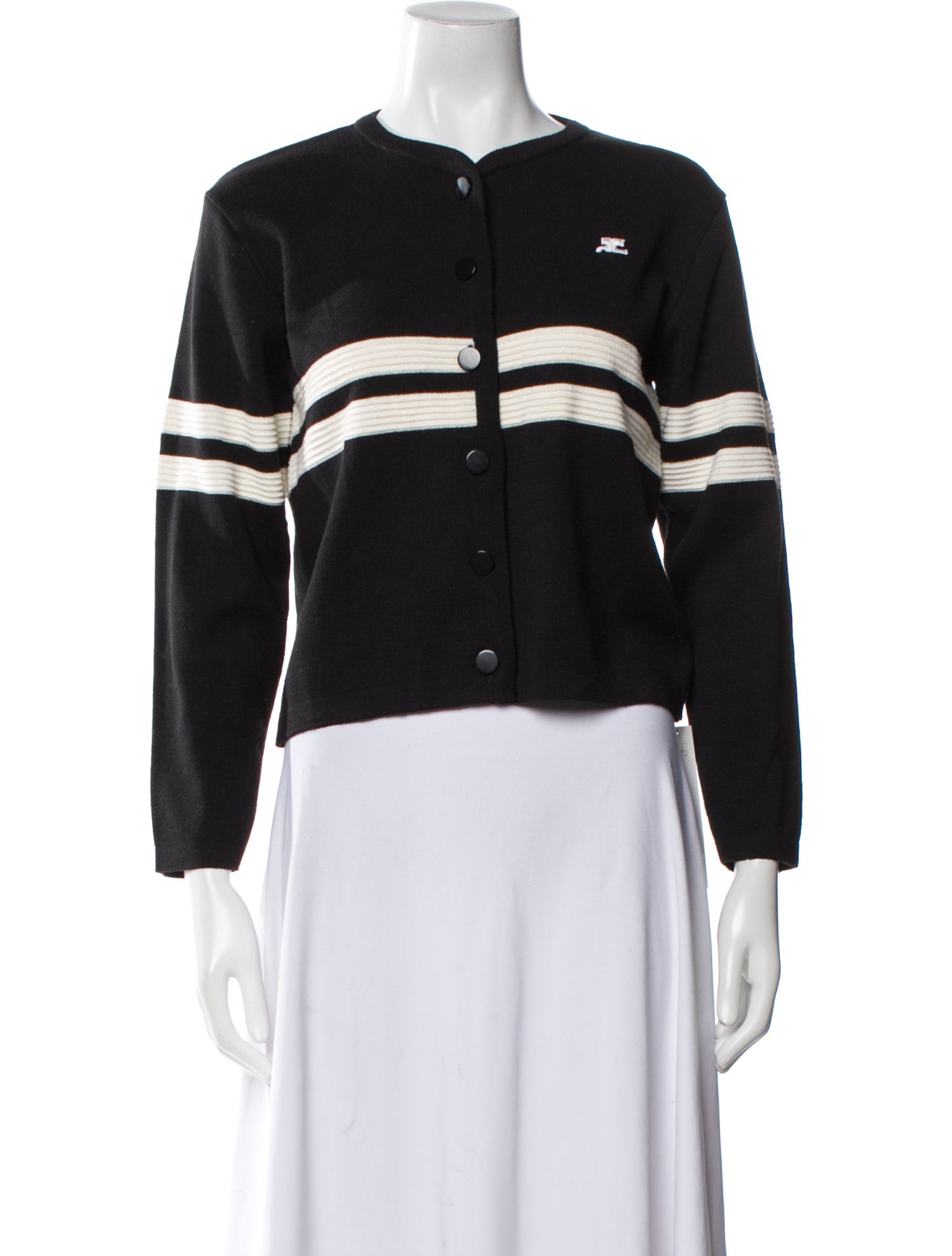 Courrèges Striped Crew Neck Sweater