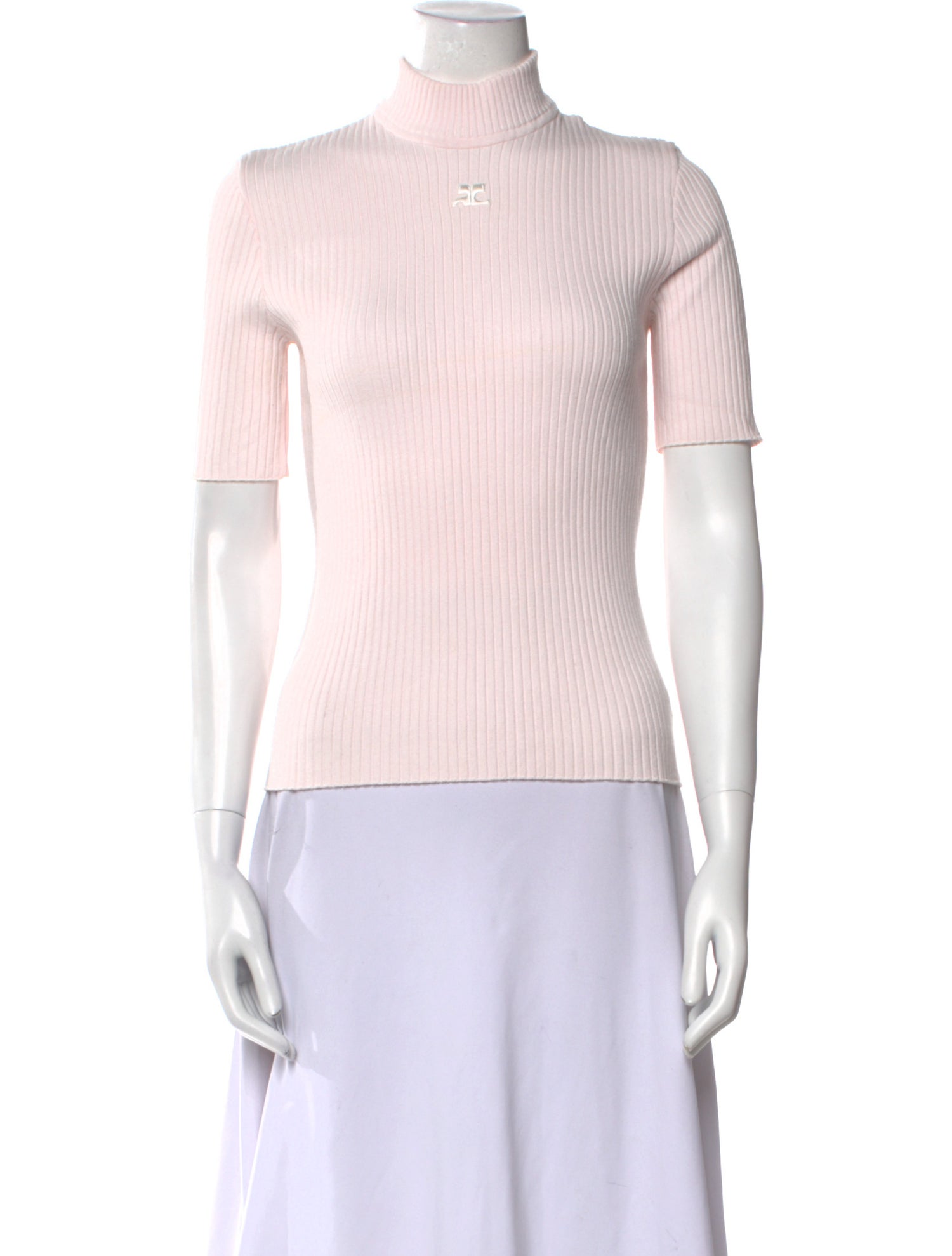 Courrèges Mock Neck Short Sleeve Top