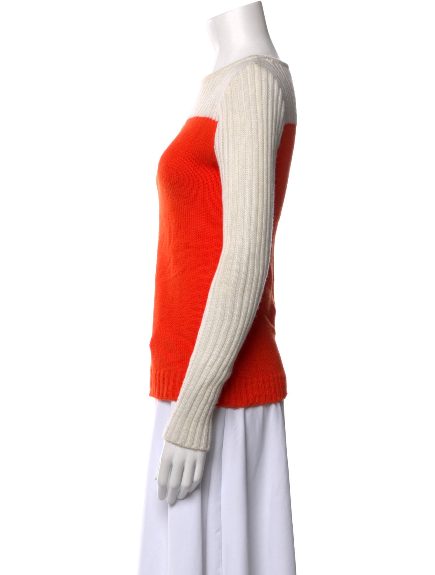 Courrèges Colorblock Pattern Bateau Neckline Sweater