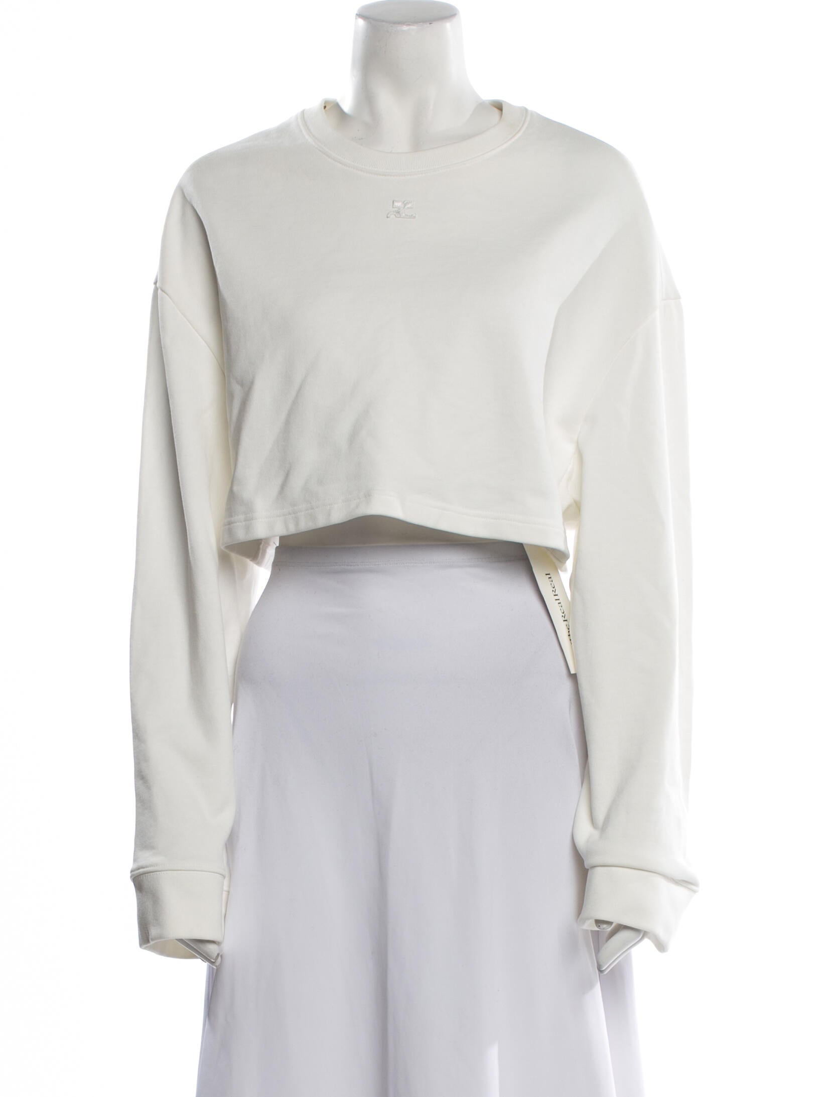 Courrèges Mock Neck Long Sleeve Crop Top