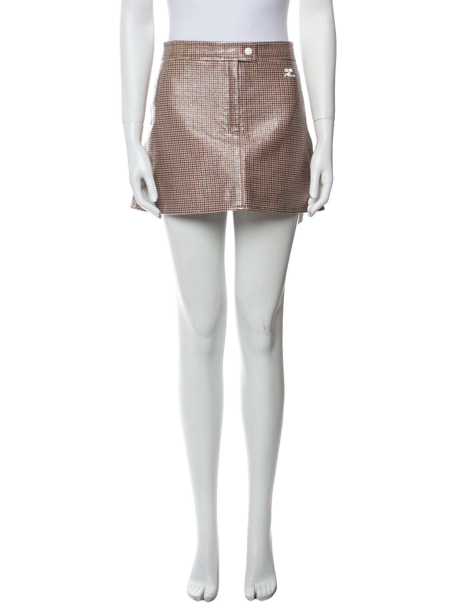Courrèges Plaid Print Mini Skirt