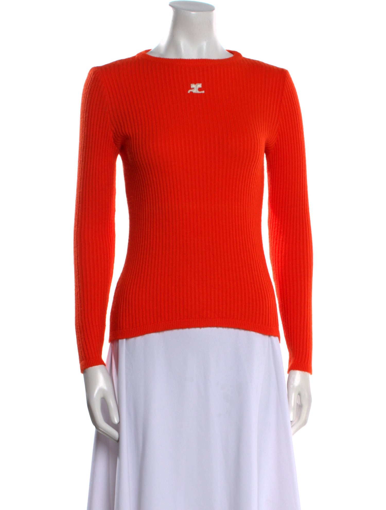 Courrèges Lace Scoop Neck Sweater