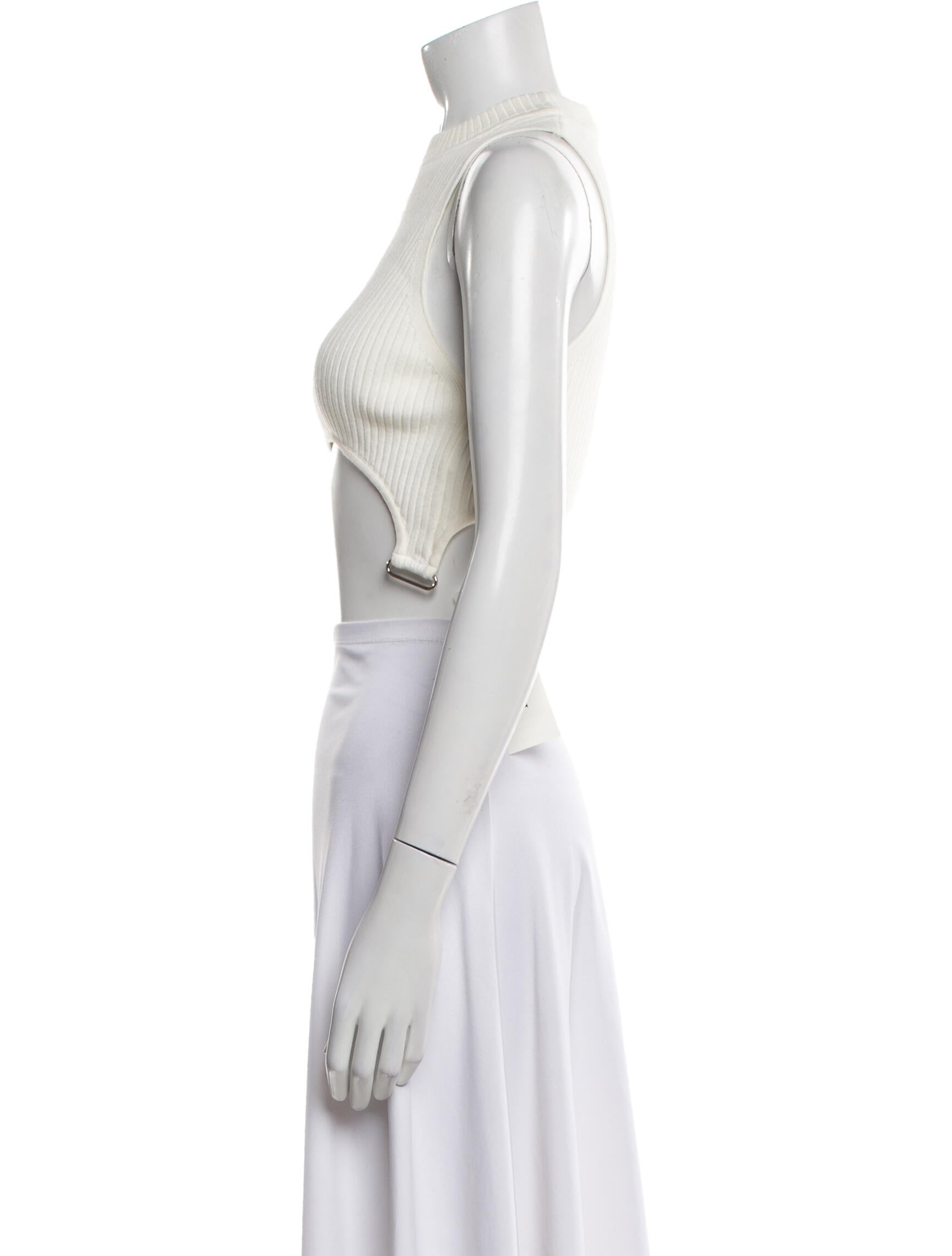 Courrèges Mock Neck Sleeveless Crop Top