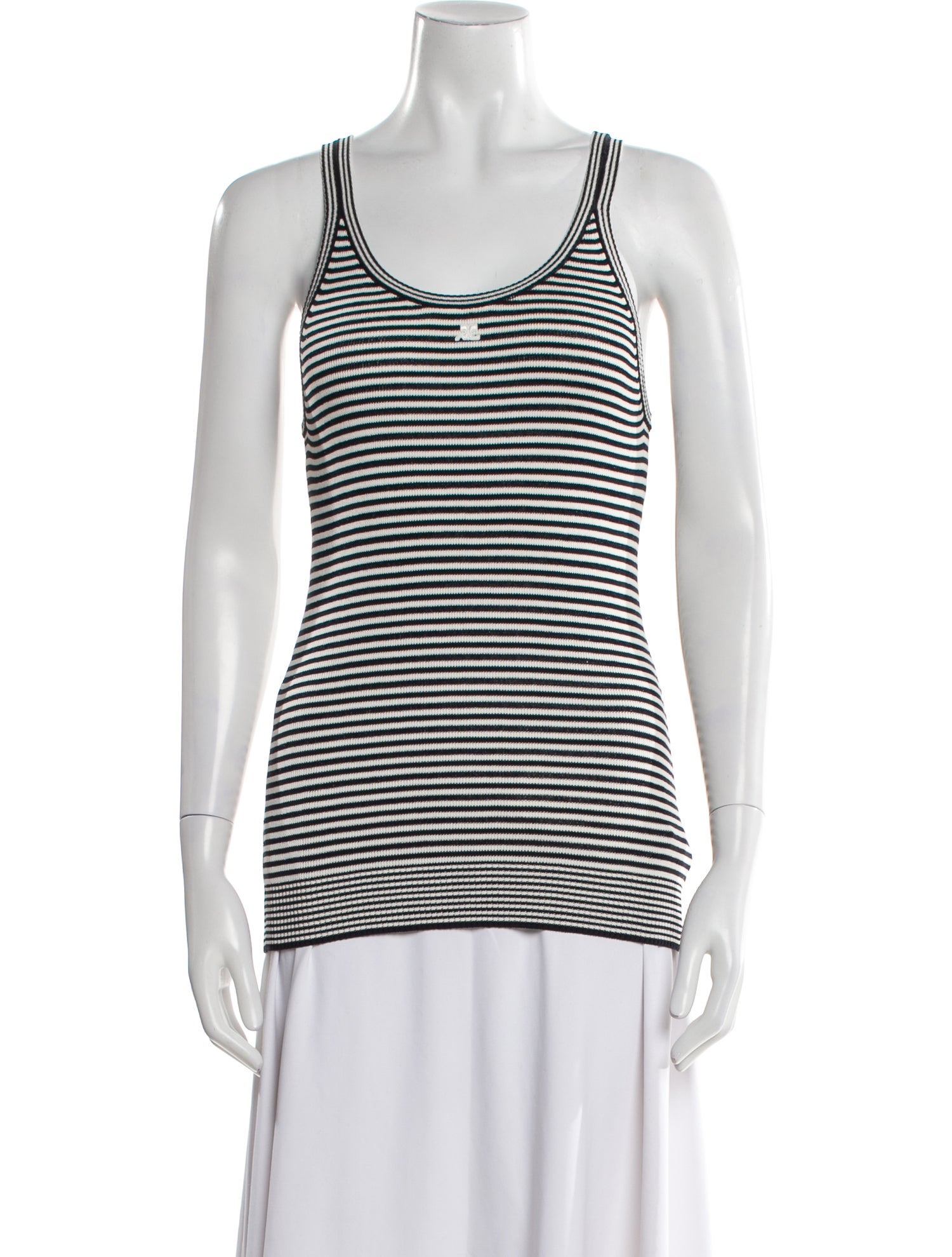 Courrèges Striped Scoop Neck Top