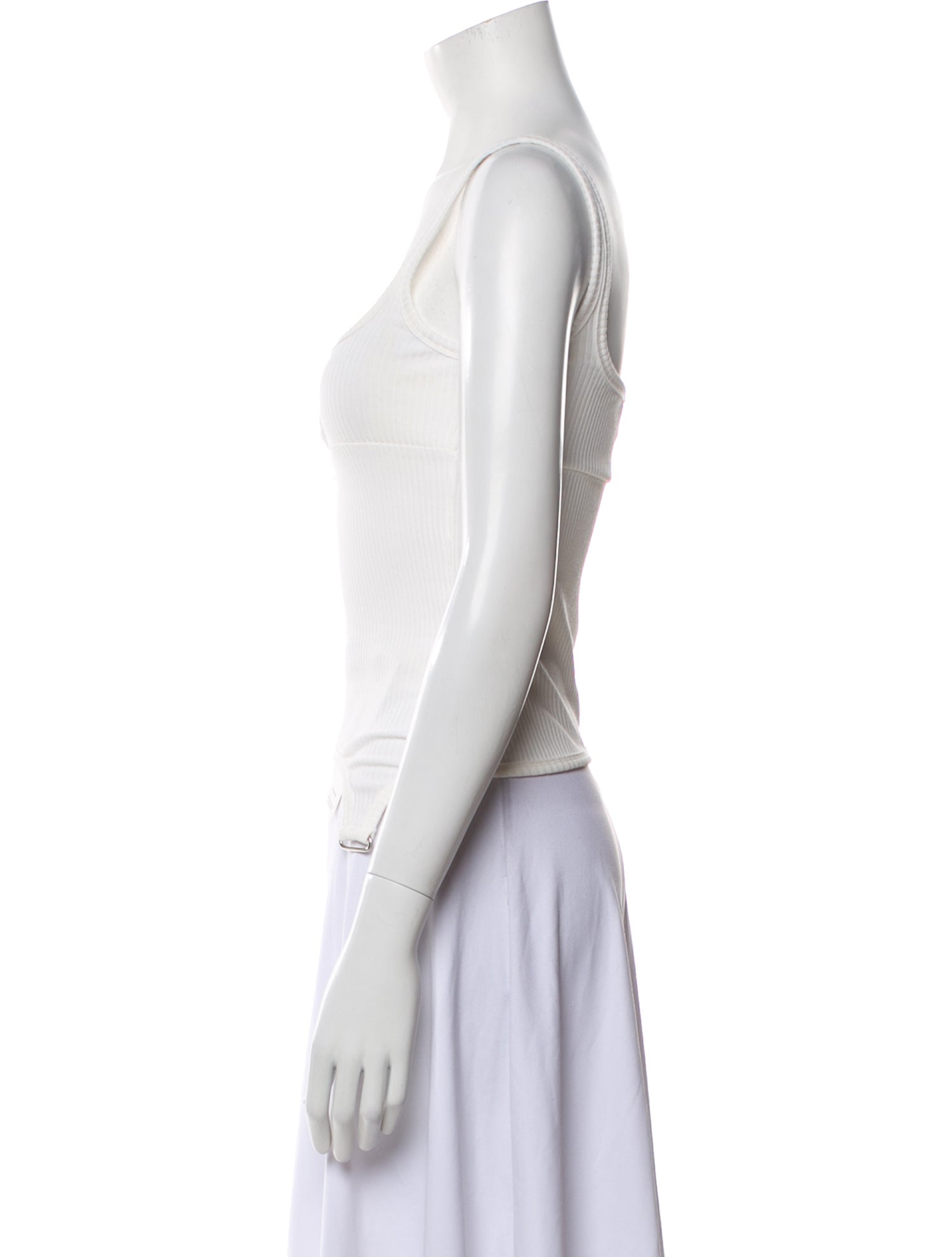 Courrèges Square Neckline Sleeveless Crop Top