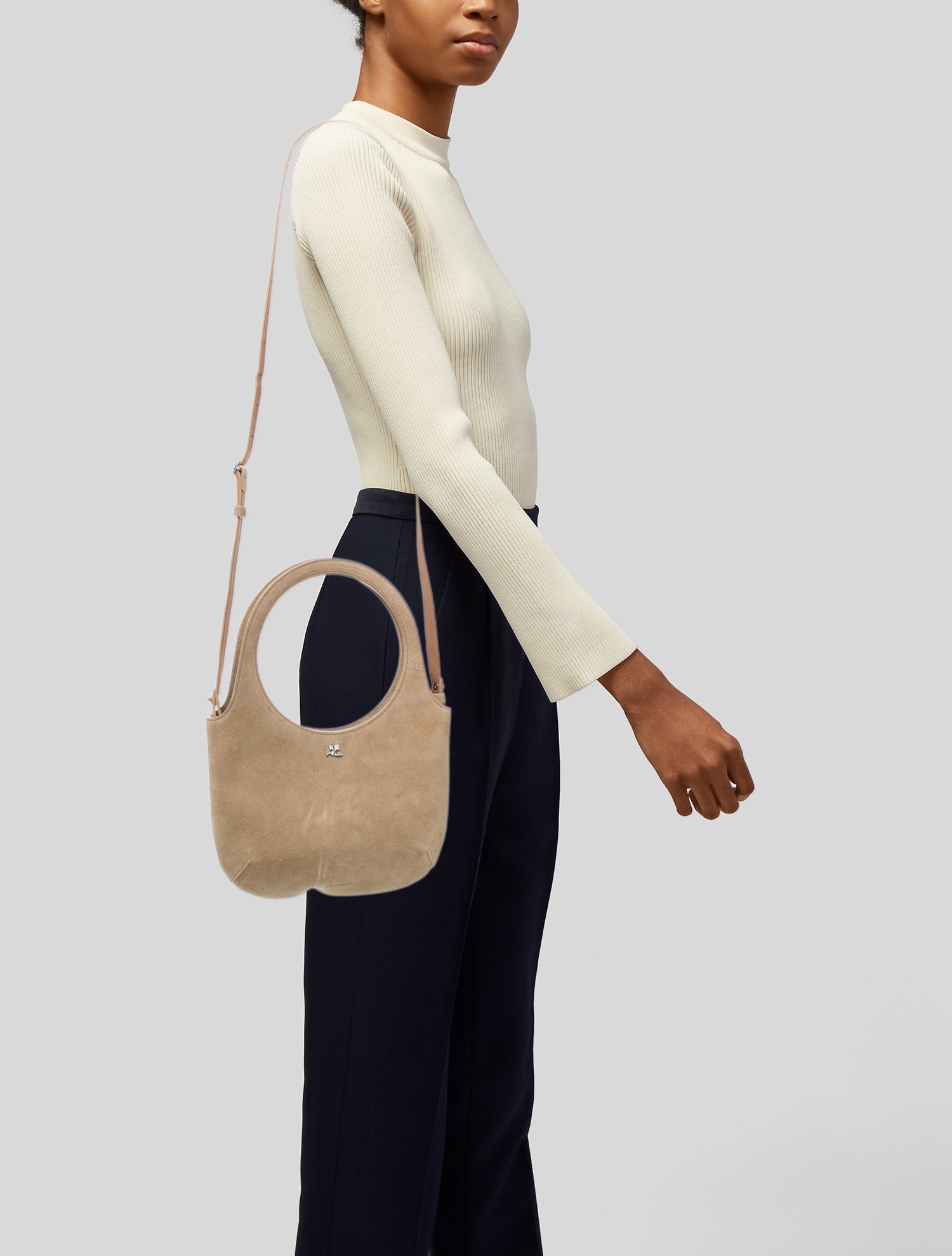 Courrèges Suede Top Handle Bag