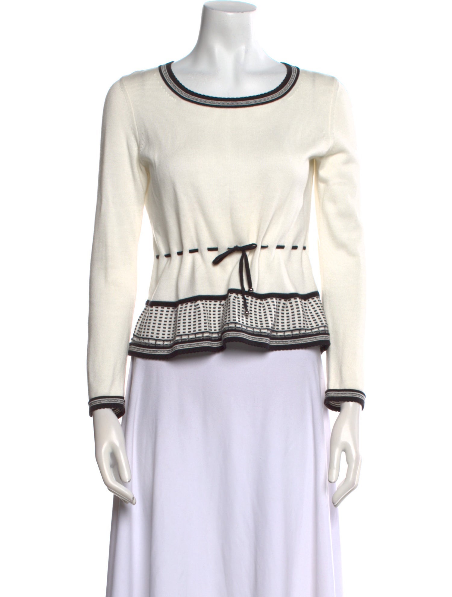 Courrèges Striped Scoop Neck Sweater