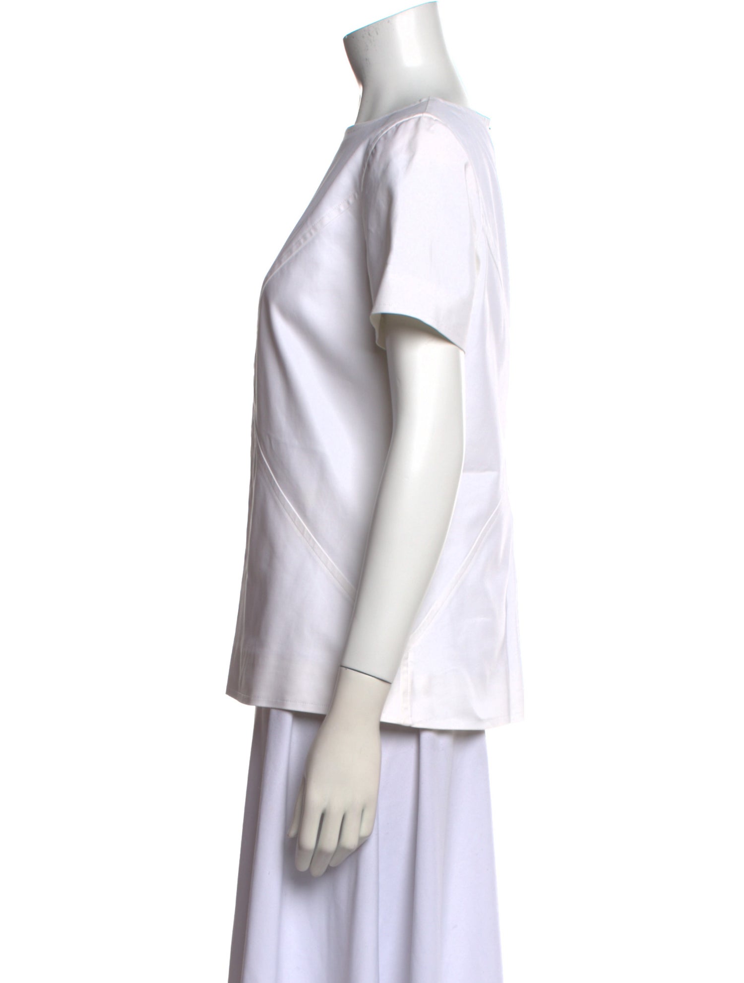 Courrèges Bateau Neckline Short Sleeve Blouse