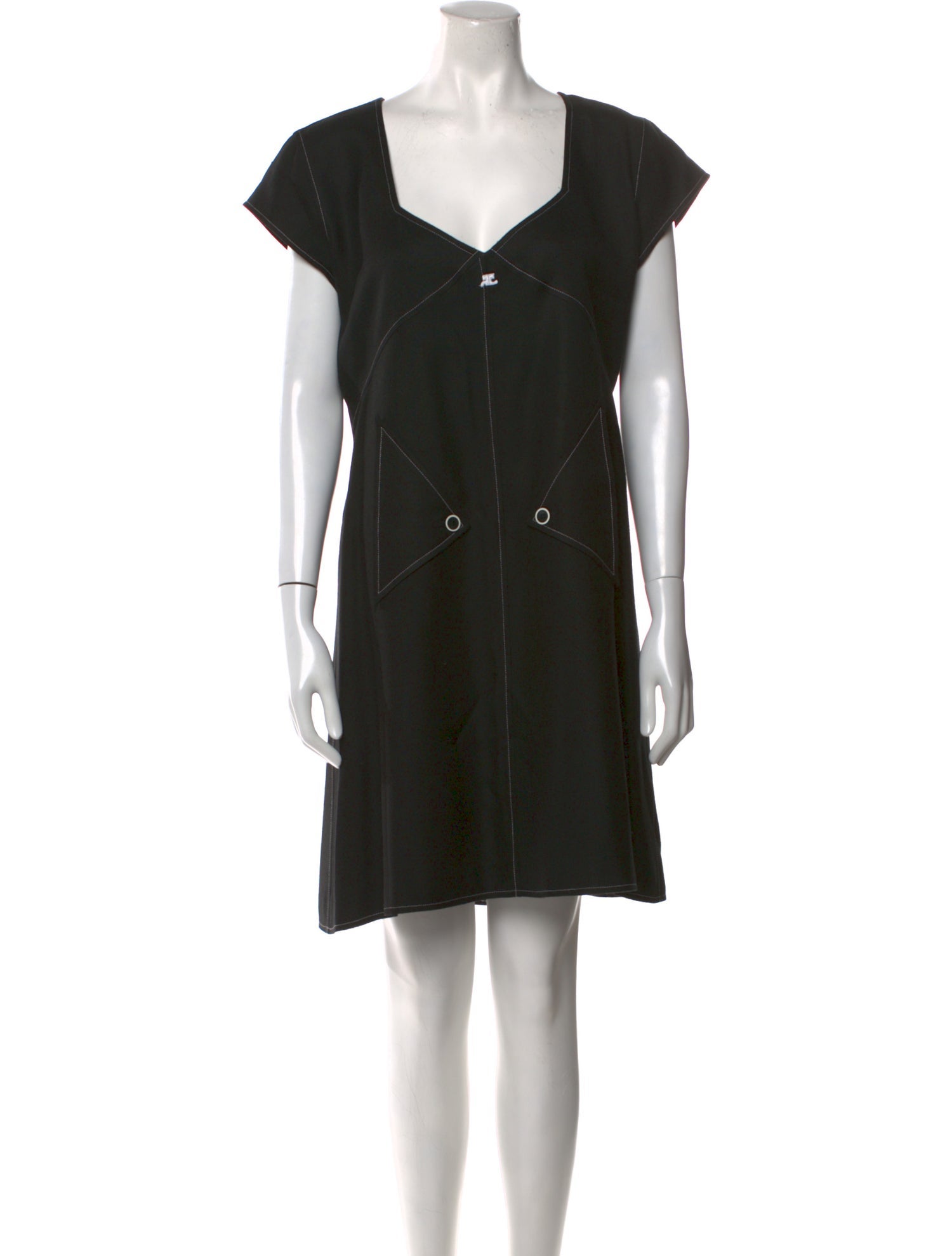 Courrèges V-Neck Mini Dress