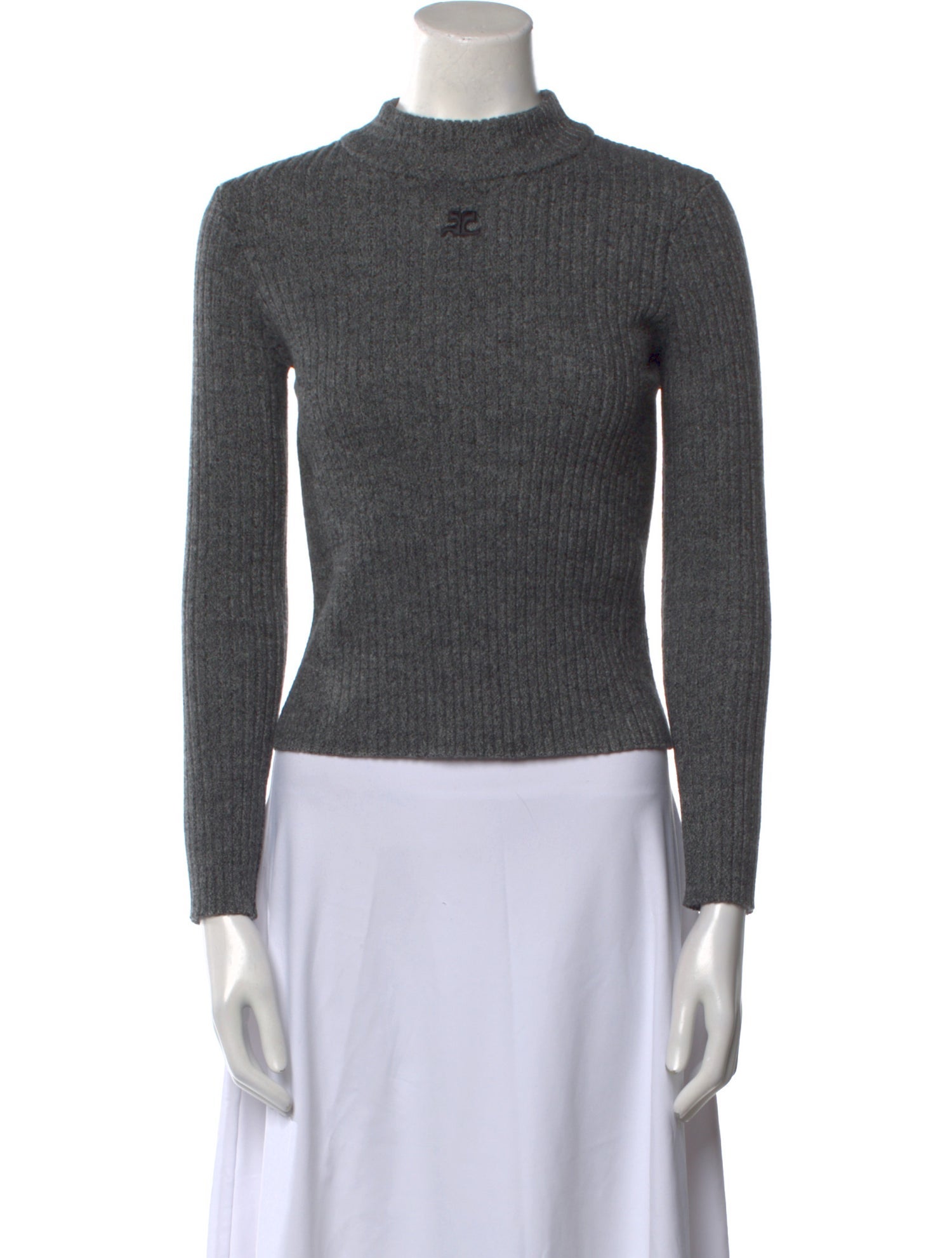 Courrèges Merino Wool Mock Neck Top