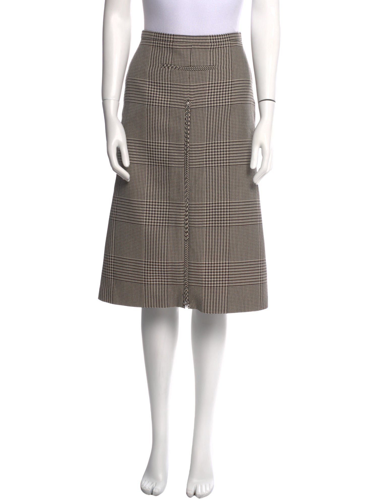 Courrèges Houndstooth Print Knee-Length Skirt