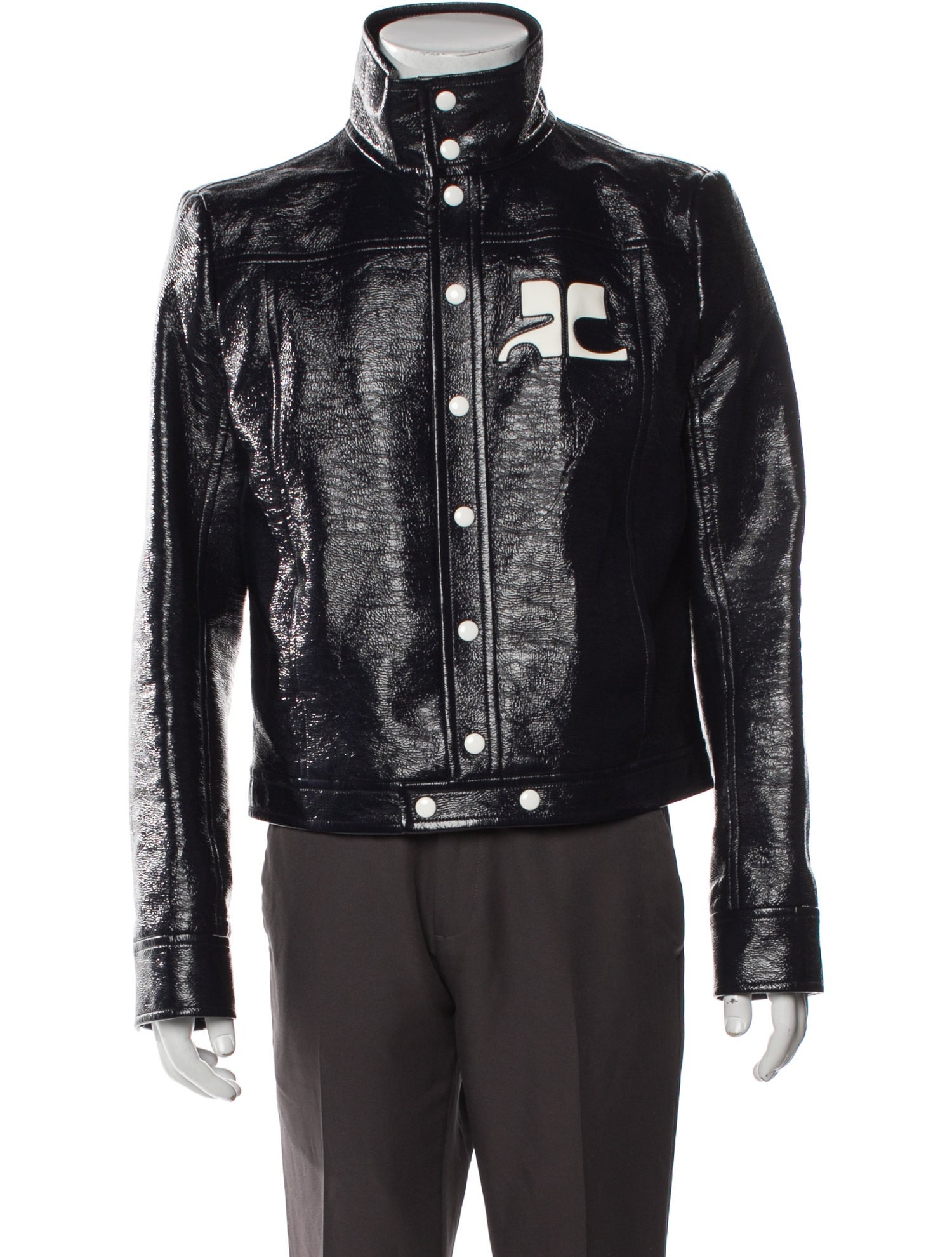 Courrèges Graphic Print Moto Jacket