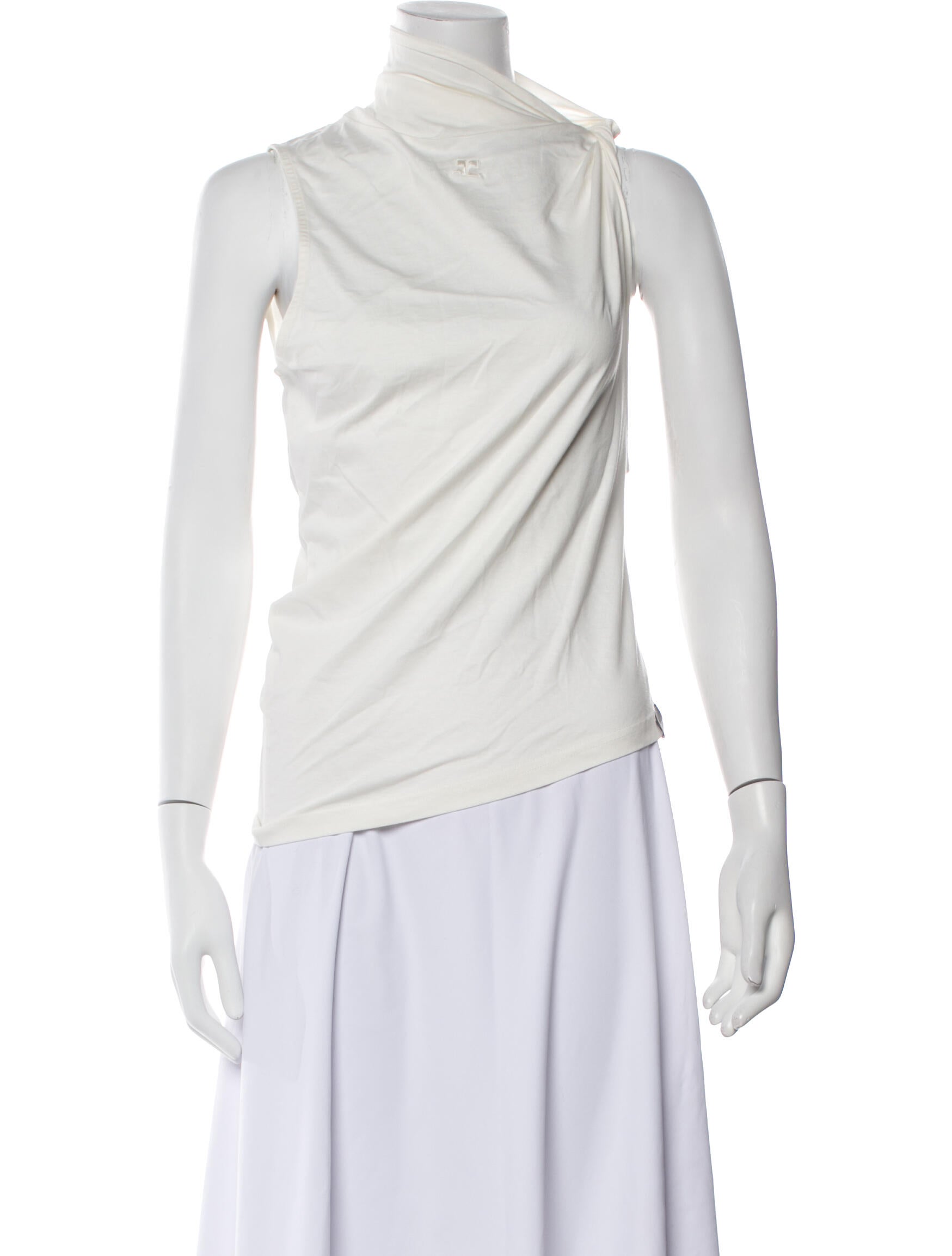 Courrèges Cowl Neck Sleeveless Top