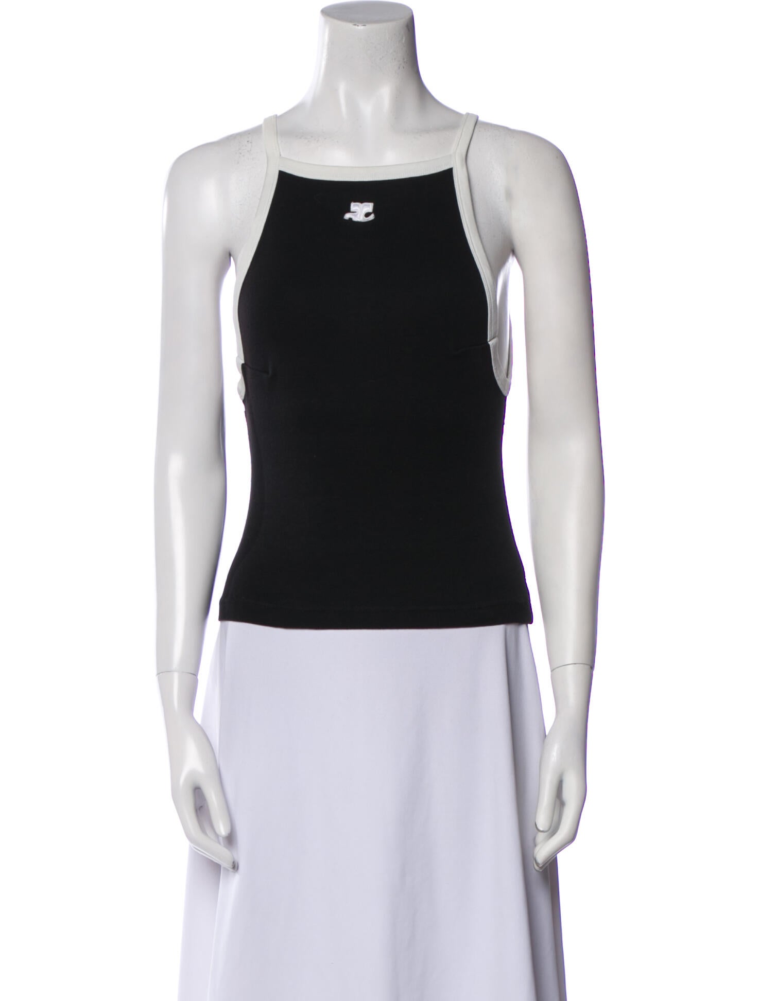 Courrèges Square Neckline Sleeveless Top