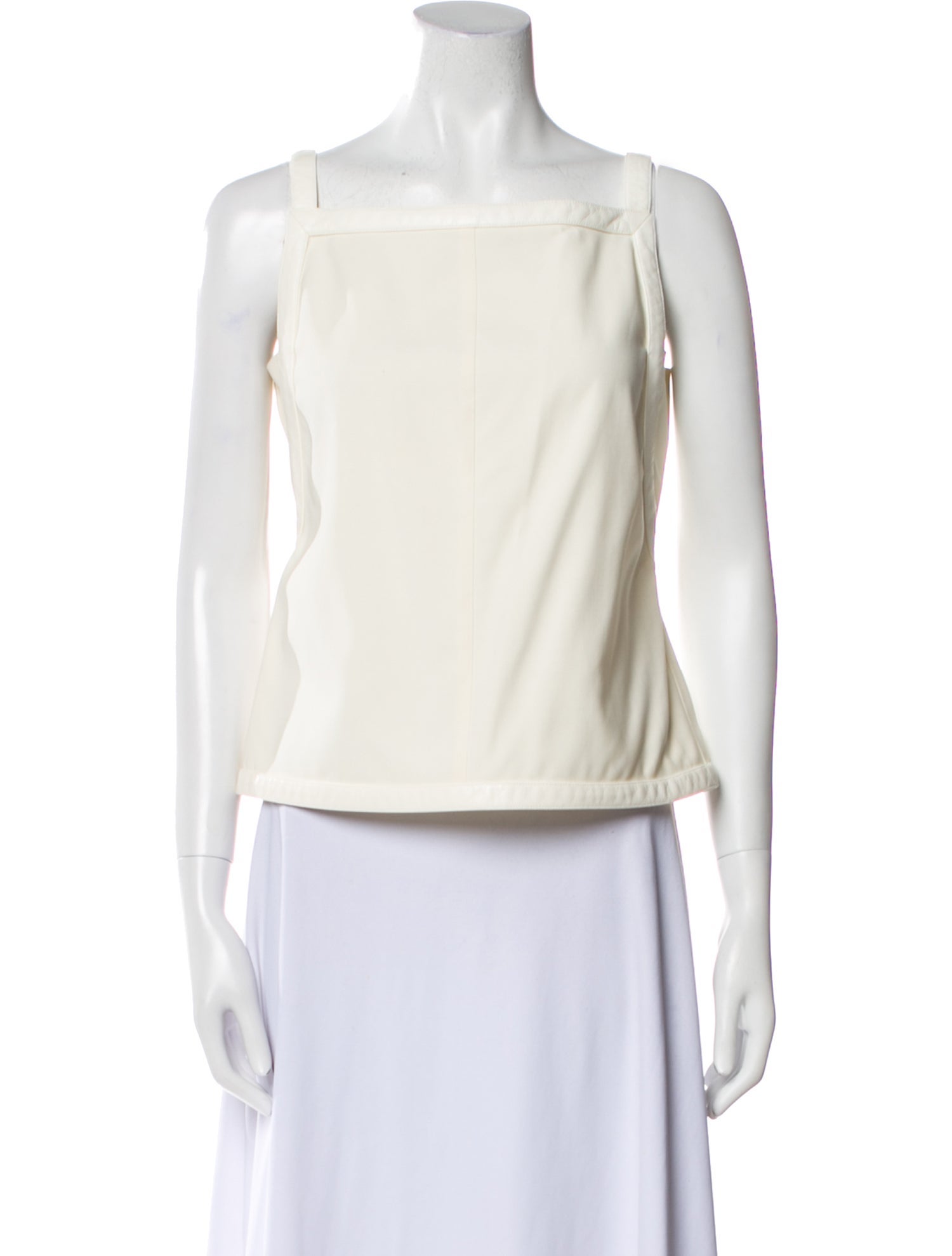 Courrèges Square Neckline Sleeveless Crop Top