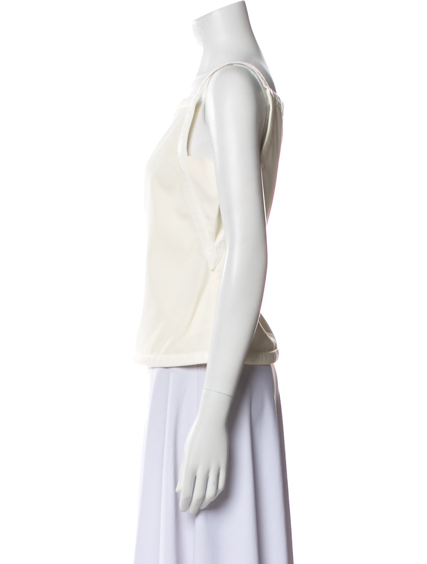 Courrèges Square Neckline Sleeveless Crop Top